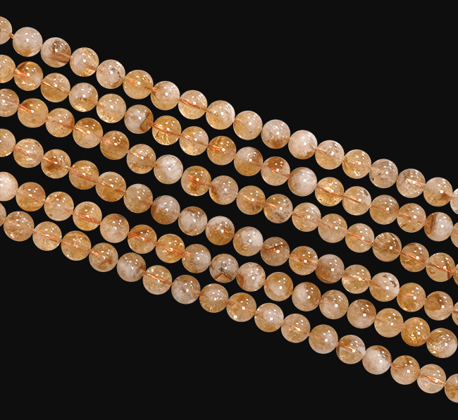 Heated Citrine A 10mm pearls on string