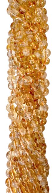 Heated Citrine AA beads 6.5-7.5mm on a 40cm string