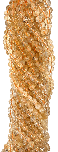 Natural Citrine beads 4mm on 40cm wire