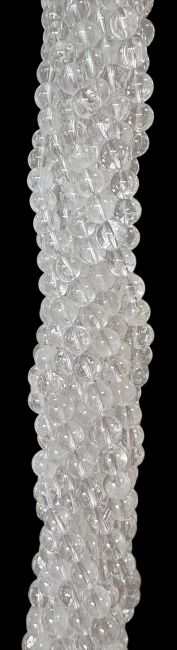 Rock crystal 6mm pearls on string