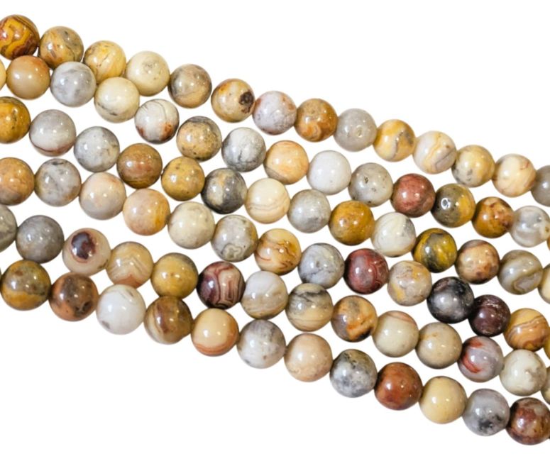 Agate Crazy Lace beads 6mm on 40cm wire