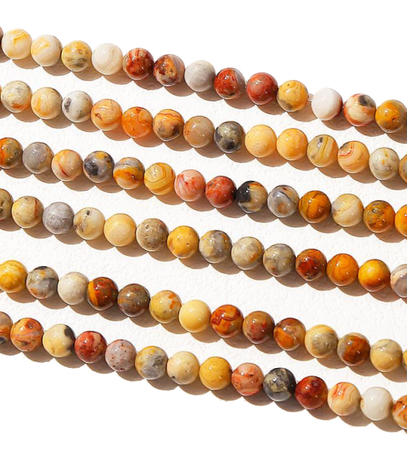Agate Crazy Lace beads 6mm on 40cm wire