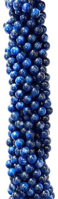 Heated Blue Kyanite AA beads 6mm on a 40cm thread
