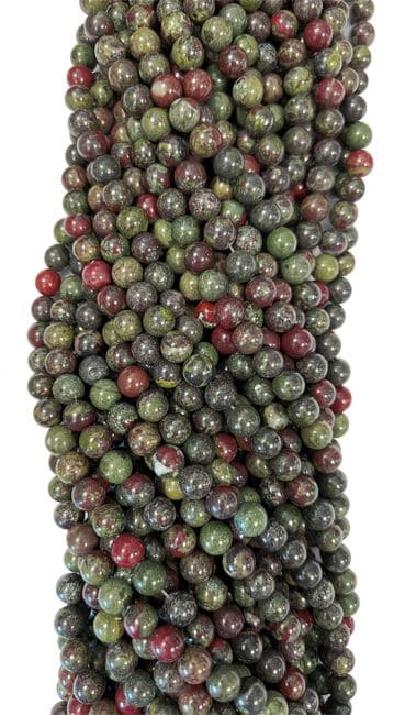 Dragon Blood Jasper A 6mm pearls on string