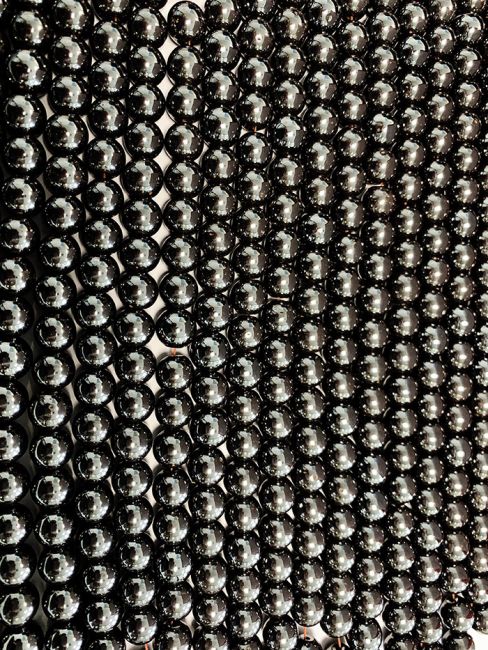 Hematite 4mm pearls on string