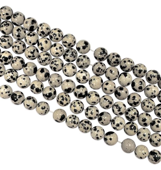Dalmatian Jasper A 6mm pearls on string