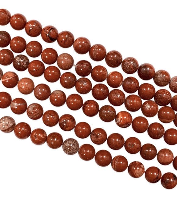 Red Jasper 10mm pearls on string