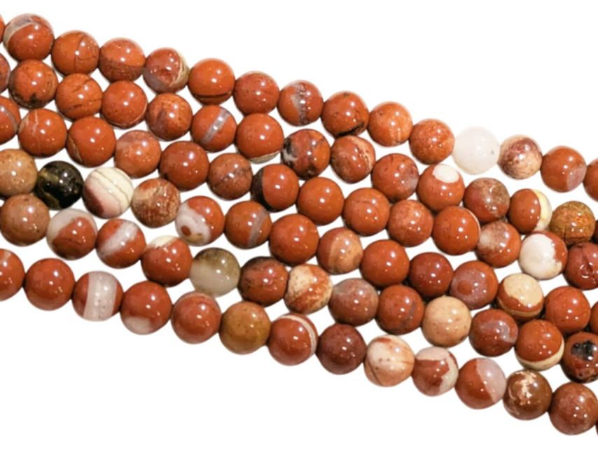 Red Jasper AB 4mm pearls on string