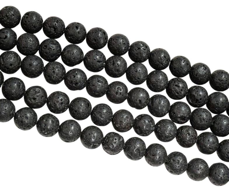 Lava stone A 10mm pearls on string