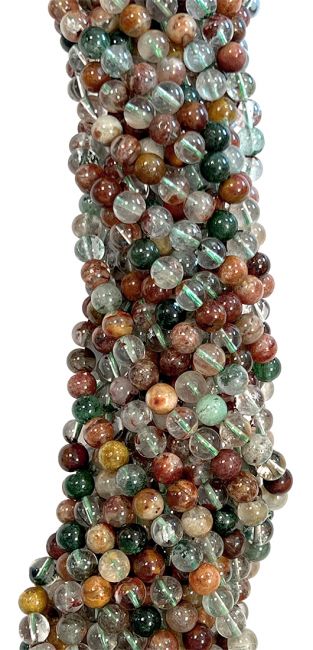 Multicolor Rutile Rock Crystal beads A 6mm on 40cm wire