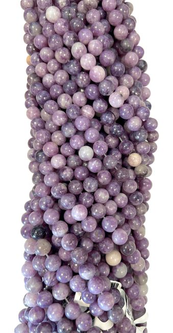 Lepidolite A 4mm pearls on string