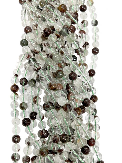 Quartz Lodolite A beads 5-6mm on a 40cm string