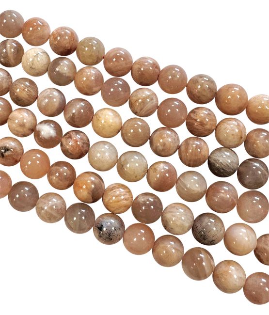 Moon stone Adular multicolor 8mm pearls on string
