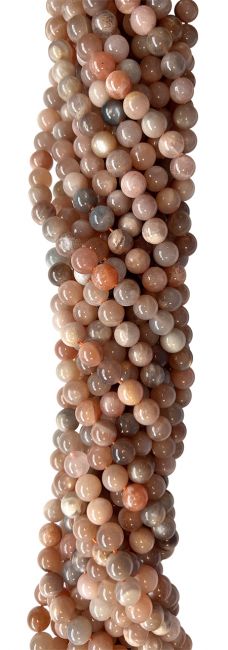 Dark multicolor Adular Moon stone A 6mm pearls on string