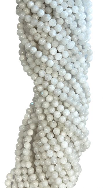 White Moonstone Peristerite AA beads 10mm on a 40cm thread