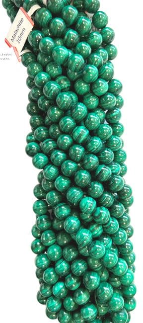 Malachite AA 10mm pearls on string