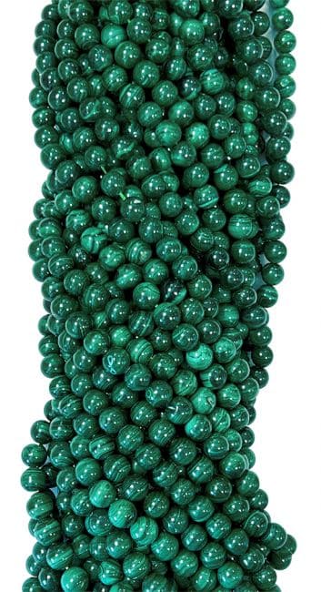 Dark Malachite AA beads 7-8mm on 40cm string