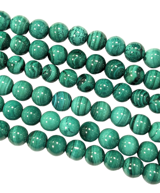 Clear Malachite AA beads 6mm on 40cm wire