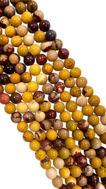 Mokaite Jasper A 10mm pearls on string