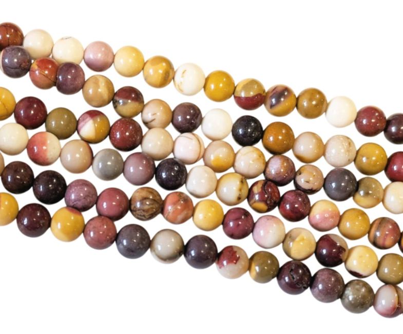 Mokaite Jasper A 6mm pearls on string