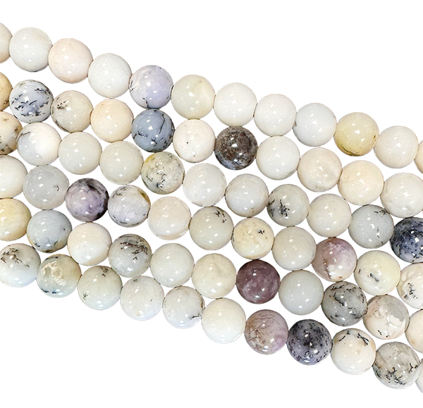 Opal Dendrite beads 6mm on 40cm wire