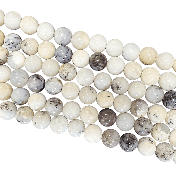 Opal Dendrite beads 6mm on 40cm wire