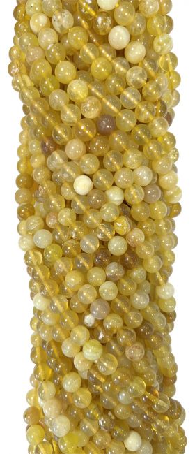Yellow Opal A 6mm pearls on string