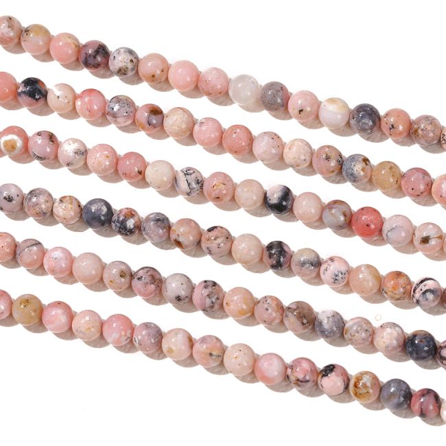 Pink Opal beads 4mm on 40cm wire