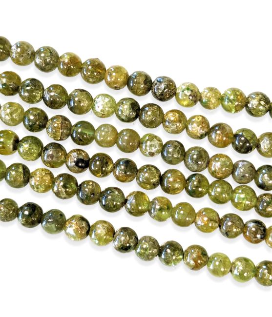 Peridot beads 5-6mm on 40cm wire
