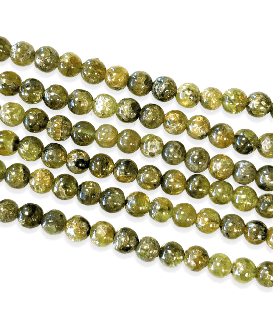 Peridot beads 5-6mm on 40cm wire