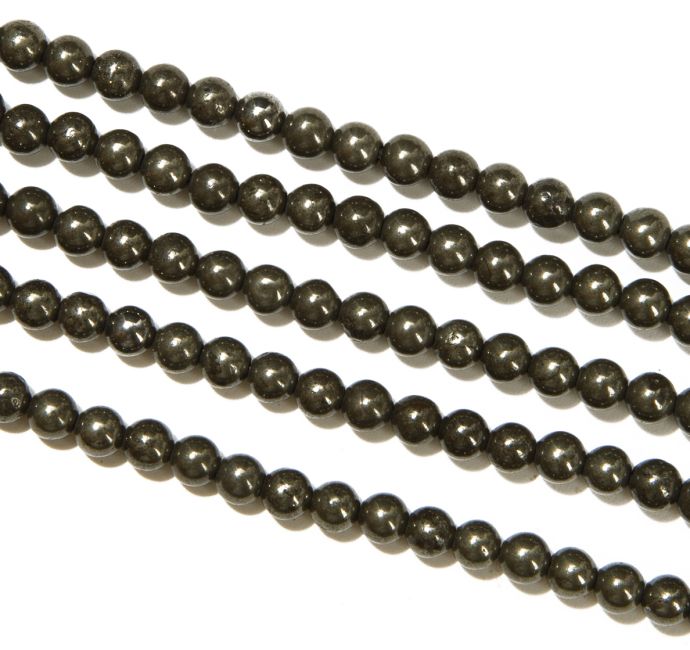 Pyrite A 4mm pearls on string