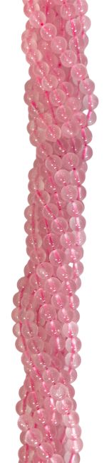 Rosequartz A 4mm pearls on string