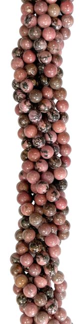 Rhodonite 6mm pearls on string