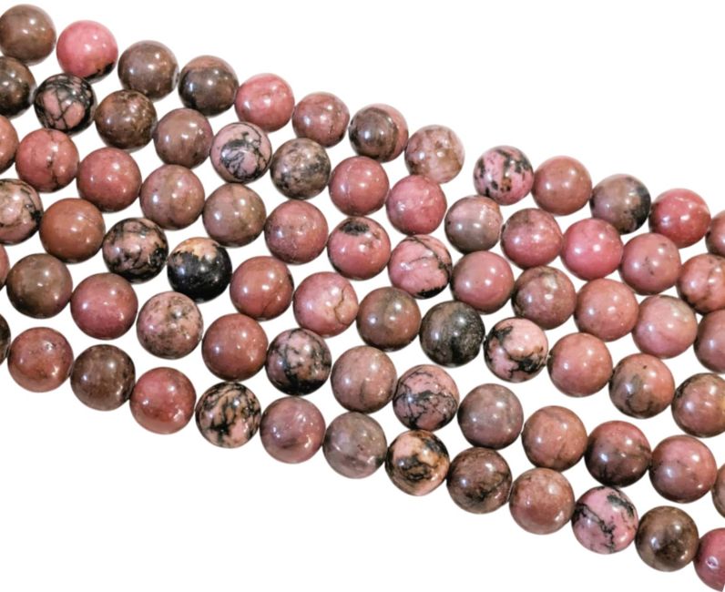Rhodonite 8mm pearls on string