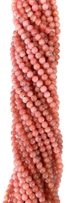 Rhodochrosite AAA 6-7mm pearls on string