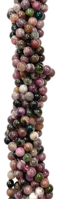 Multicolor Tourmaline A beads 5-6mm on 40cm wire