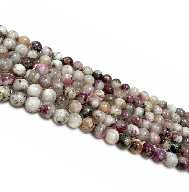 incense at Pink Tourmaline A Round Beads on Strand 6-7mm