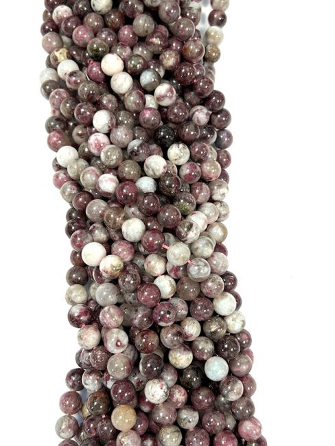 Pink Tourmaline A 8mm pearls on string