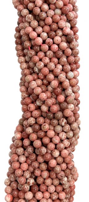Thulite A 8mm pearls on string