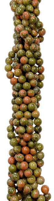 Unakite A 6mm pearls on string