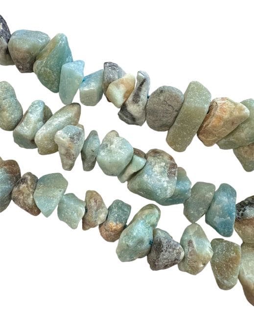 Amazonite A Rough Stones 13-20mm on a 40cm thread