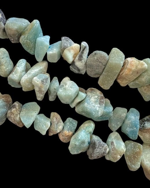 Amazonite A Rough Stones 13-20mm on a 40cm thread