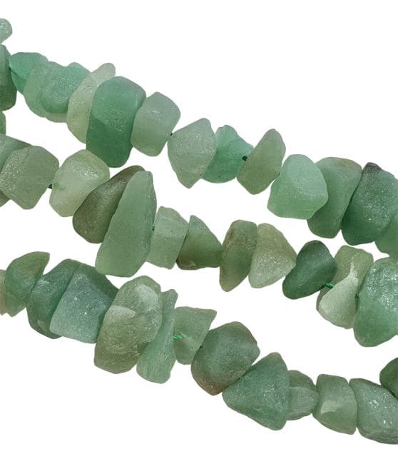 Green Aventurine Rough Stones A 13-20mm on a 40cm thread