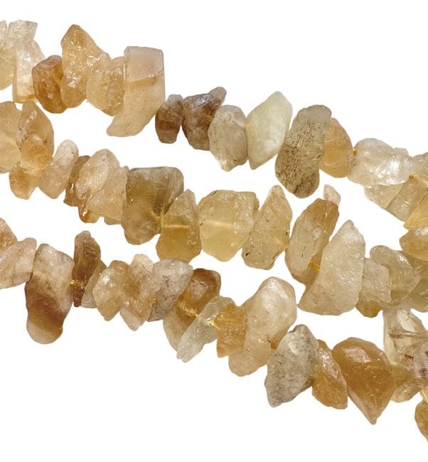 Heated Citrine A Rough Stones 13-20mm on a 40cm thread