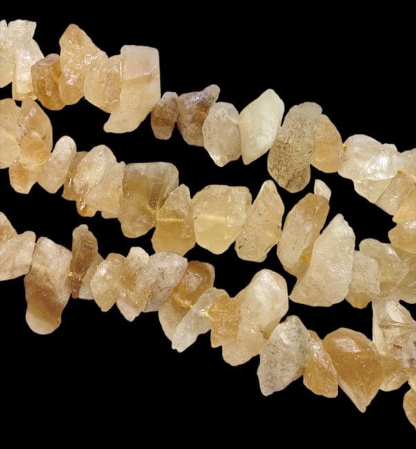 Heated Citrine A Rough Stones 13-20mm on a 40cm thread