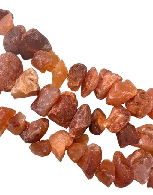 Carnelian A Raw Stones 13-20mm on a 40cm thread