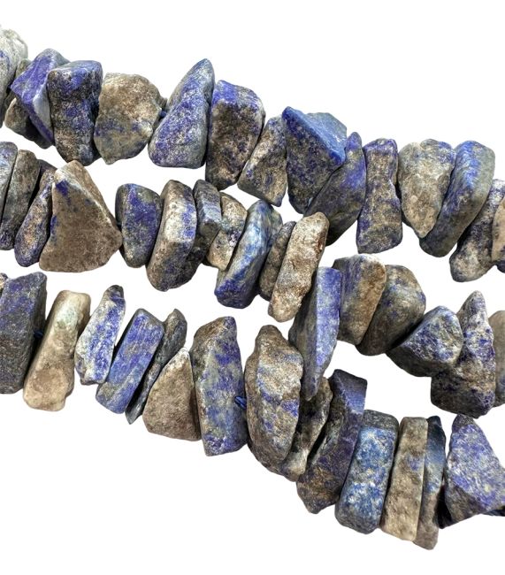 Lapis Lazuli A Raw Stones 13-20mm on a 40cm thread