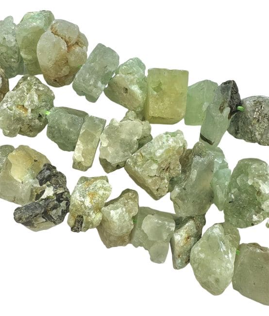 Prehnite A Raw Stones 13-20mm on a 40cm thread