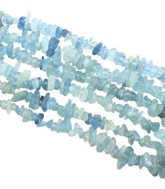 Aquamarine AA chips 5-8mm on a 80cm thread