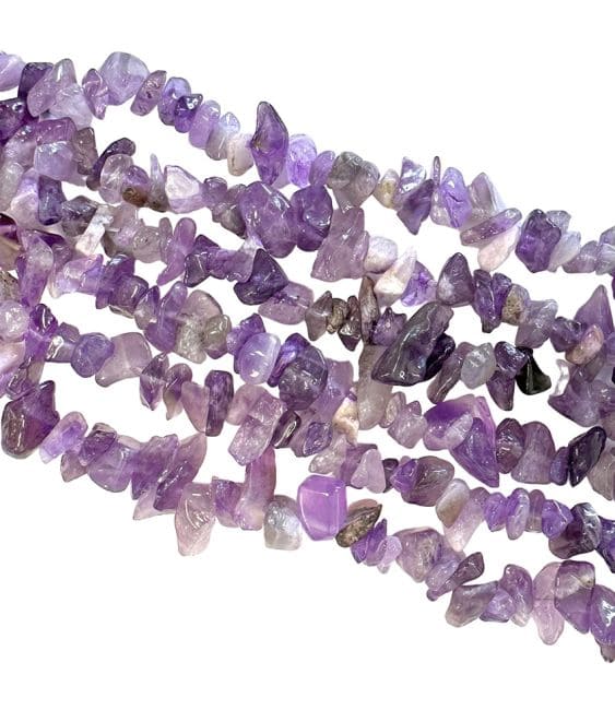 Amethyst A chips 5-8mm on a 80cm thread